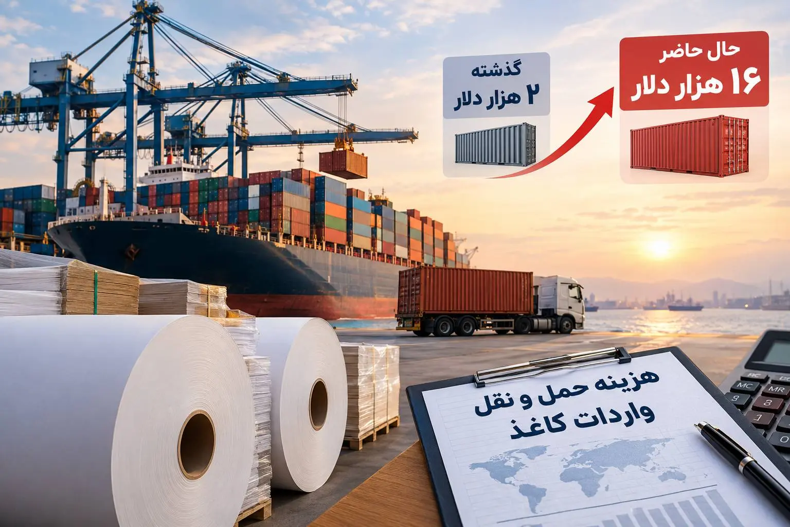افزایش هزینه حمل و نقل واردات کاغذ